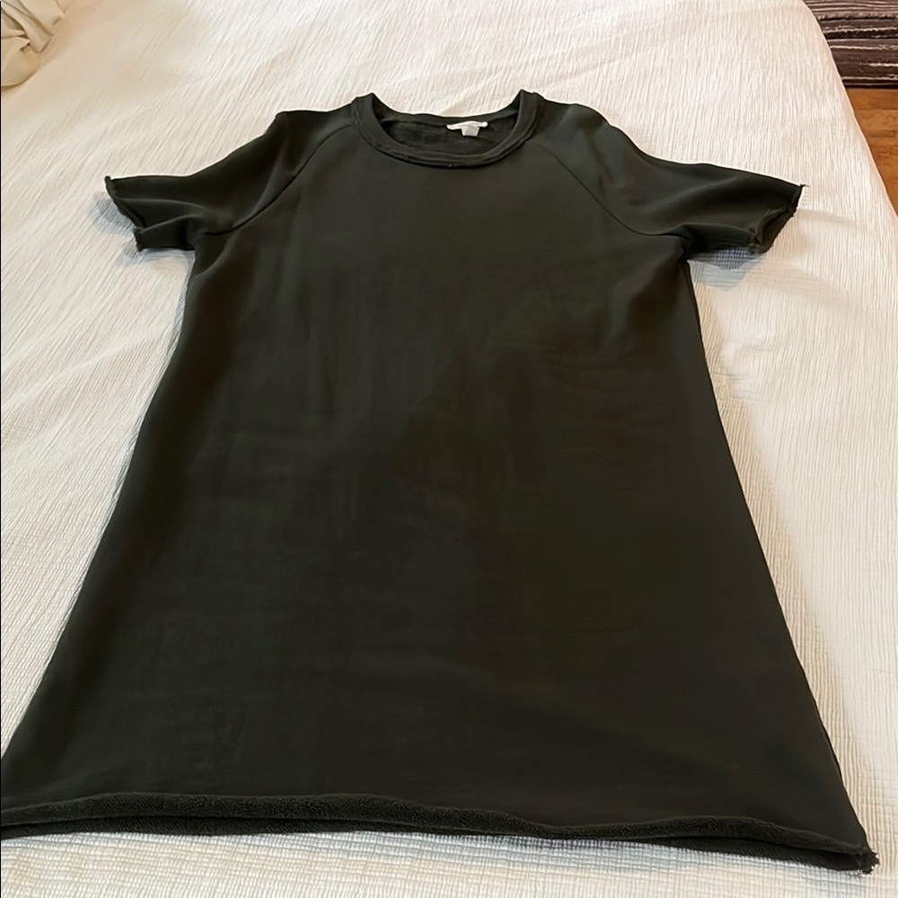 Eileen Fisher Seaweed Green Organic Cotton Terry Dress XS